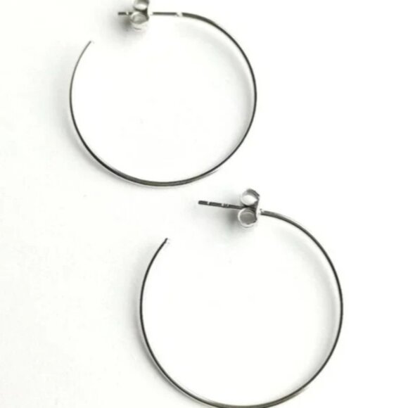 NEW sterling silver fine hoop earrings - Picture 8 of 10